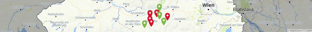 Kartenansicht für Apotheken-Notdienste in der Nähe von Texingtal (Melk, Niederösterreich)